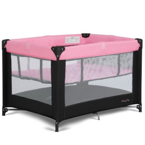 Dream On Me Zazzy Portable Travel Playard with Bassinet - Pink