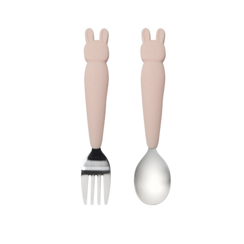 Loulou Lollipop Born To Be Wild Kids Spoon and Fork Set Bunny