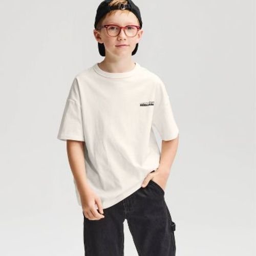 Boys' Short Sleeve 100% Cotton Gamer Oversized Graphic T-Shirt - Cat & Jack™ Cream S