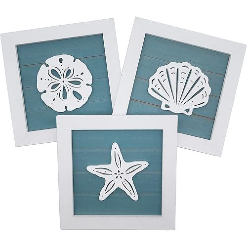 Theme Wall Decor Set of 3, Theme: Seashell