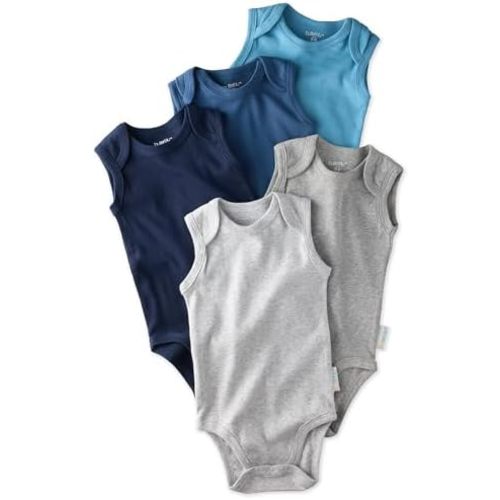 Sam 5-Pack Sleeveless Bodysuits 100% Organic Cotton for Baby Boys & Girls