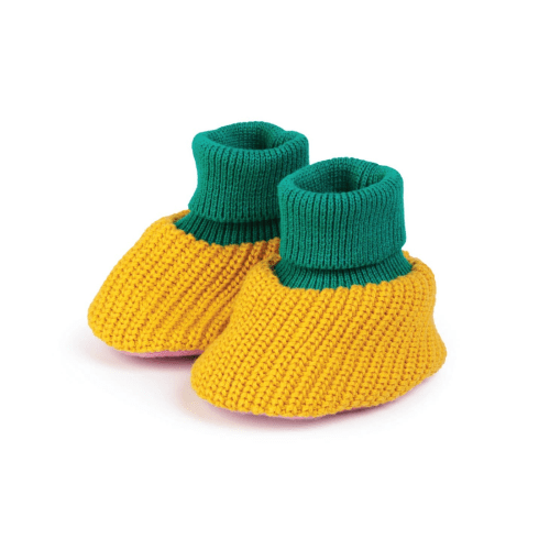 Sophie Home Ltd - Cotton Knit Baby Slipper Socks: Choose Love Yellow