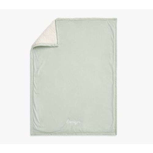 Recycled Sherpa Baby Blanket , New Sage