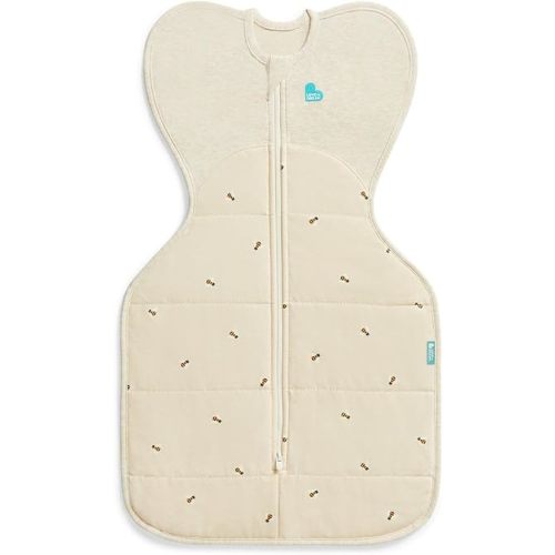 Love to Dream Swaddle UP Warm, 2.5 TOG, Dramatically Better Sleep, Allow Baby to Sleep in Preferred Arms Up Position for Self-Soothing, Secure Fit Calms Startle Reflex, 5-8.5lbs, Olive Bees