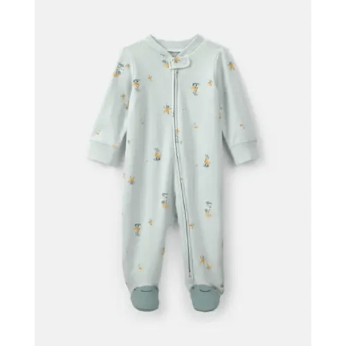 Baby 2-Way Zip Frog & Duck Cotton Sleep & Play Pajamas - Green | Carter's