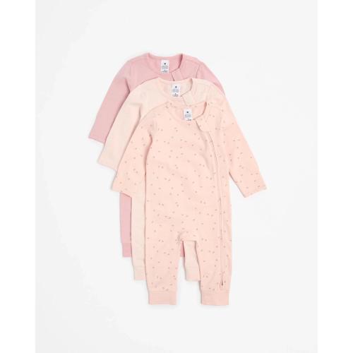 Target Baby Baby Organic Cotton Zip Footless Coveralls 3 Pack - Kmart