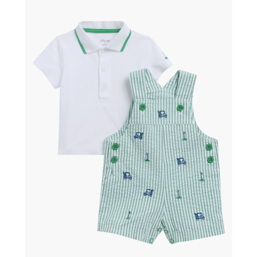 Golf Detail Polo Shirt & Shortall Set - 12m