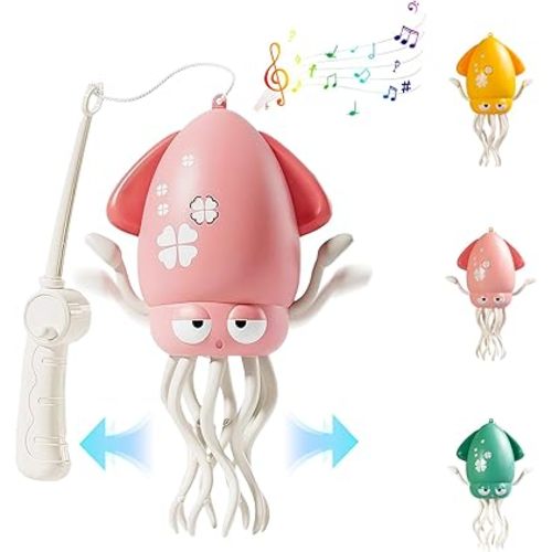 Magic Dancing Octopus Toy, Crazy 8-Leg Auto-Dance Octopus Toy, Crawling Dancing Automatic Obstacle Sensor Toys, Rechargeable Magic Dancing Music Squid, Funny Squid for Office Desk Decor (Pink)