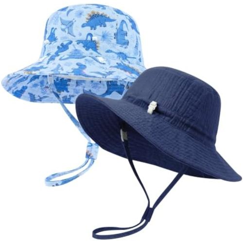2 Pack Newborn Baby Sun Hat Breathable Muslin Cotton Cap 0-24M
