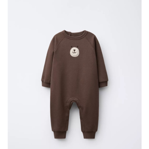 EMBROIDERED BEAR PLUSH JUMPSUIT - Brown | ZARA United States