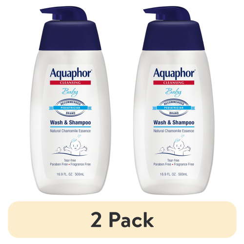 (2 pack) Aquaphor Baby Body Wash and Shampoo, 2-in-1, Tear Free, 16.9 fl oz