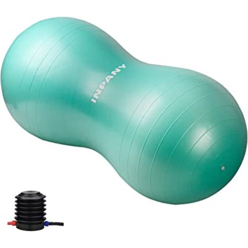 INPANY Peanut Ball - Anti Burst Exercise Ball for Labor Birthing, Physical Therapy for Kids, Core Strength, Home & Gym Fintness (Include Pump)