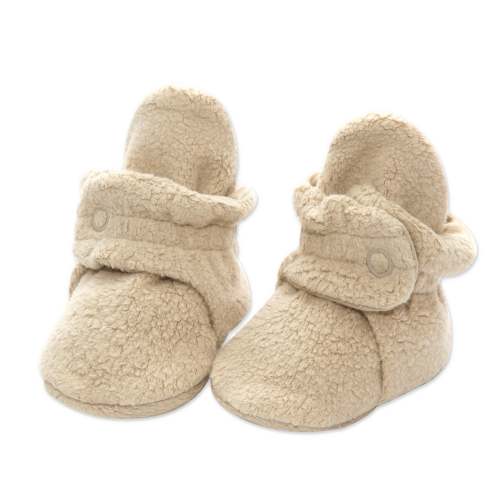 Zutano Cozie Fleece Stay-On Baby Bootie Slipper - Khaki - 3 Months