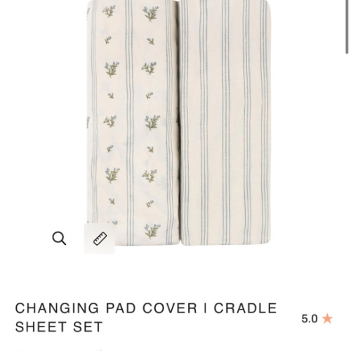 Linear Berry Leaf Changing Pad Cover | Cradle Sheet Set – Ely's & Co.