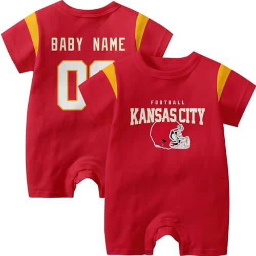 KREDE Baby Clothes Unisex Baby Rompers Bodysuit Custom Name Number for Boys