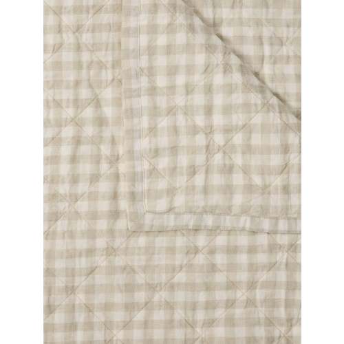Linen Cot Quilt - Dove Grey Gingham
