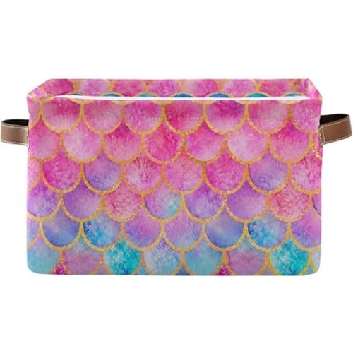 Mermaid Rectangular Storage Basket Organizer Bin Shelf Baskets For Clothes Gifts For Home Office Dorm