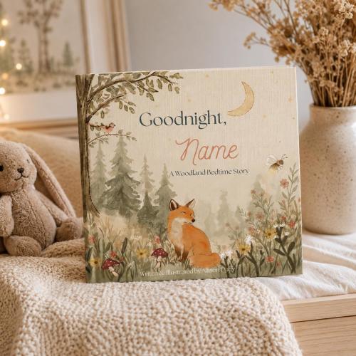Personalized Children's Book | Custom Name Woodland Bedtime Story | Baby Shower Gift | Forest Animals Softcover
