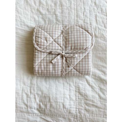 Changing mat beige gingham