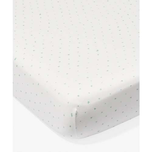 Crib Sheet, Seafoam Hearts