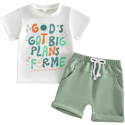 Toddler Baby Boy Summer Clothes Short Sleeves T Shirt Casual Shorts Outfit Outfit Set