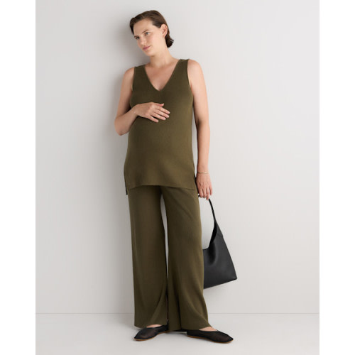 Cotton Cashmere Maternity Wide Leg Pants - Maternity