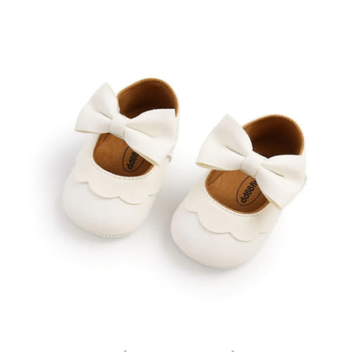 Tina bow soft sole pre walker - snow - goo & co. - Goo & Co.