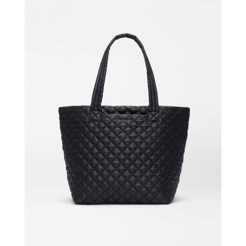 Black Medium Metro Tote Bag Deluxe II - Luxury Quilted Tote Handbags | MZ Wallace