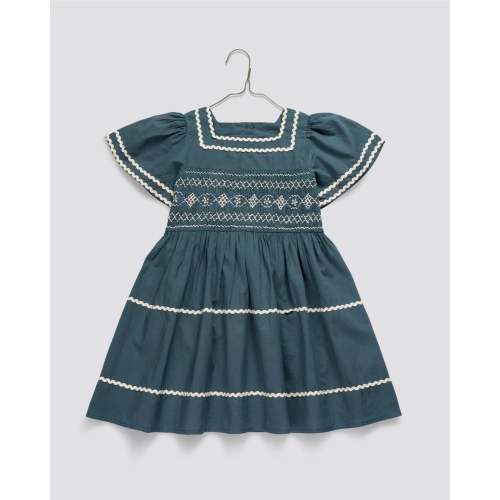 Penelope Smocked dress in Pier Blue