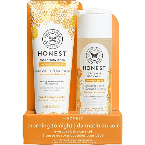 The Honest Company 2-in-1 Cleansing Shampoo + Body Wash and Face + Lotion Bundle | Gentle for Baby | Naturally Derived | Citrus Vanilla Refresh, 18.5 fl oz