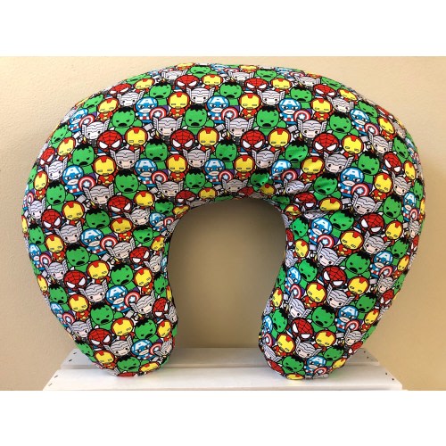 Marvel Avengers Kawaii Packed Superhero Nursing Pillow Cover - Captain America, Spiderman, Iron Man, Hulk, Thor - ADD A MATCHING BIB!