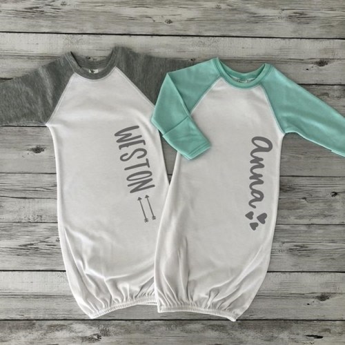 Personalized Raglan Baby Gowns | Jane