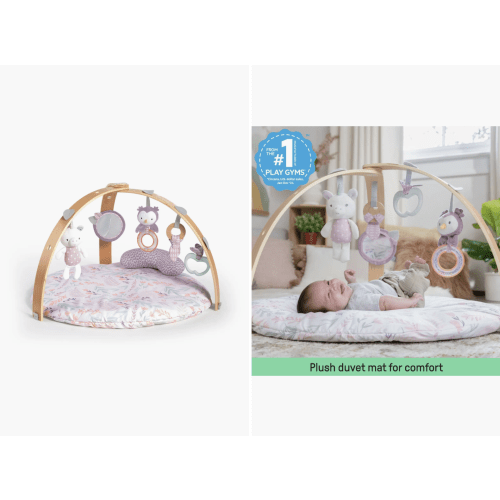 INGENUITY, Cozy Spot Duvet Activity Gym with Self-Storage, Color Pink
