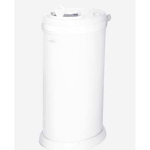 Ubbi Stainless Steel Diaper Pail, No Special Bags, Odor-Locking, White