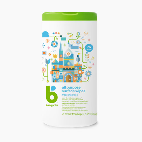 Babyganics All Purpose Surface Wipes - Fragrance Free, 75