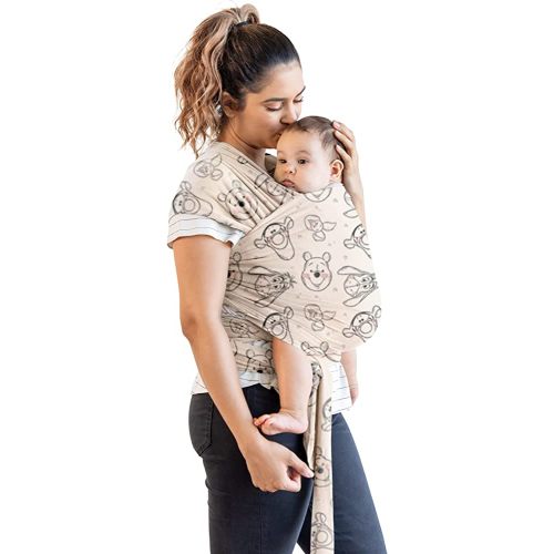 Moby Baby Wrap Carrier Featherknit for Newborns to Toddlers (8-33lbs), Infant Sling Carrier, Lightweight & Hands Free Design, Adjustable for All Body Types (Disney's Winnie The Pooh & Pals)