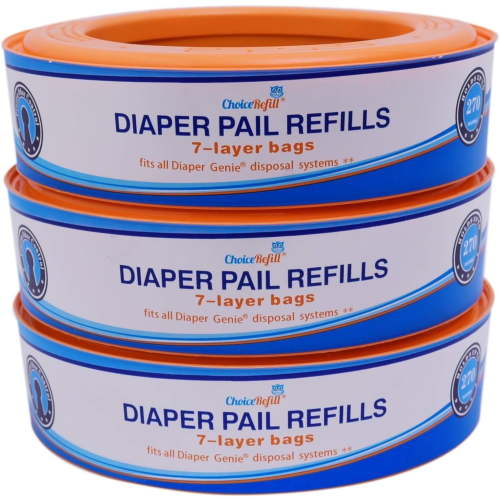 ChoiceRefill Compatible with Diaper Genie Pails, 3-Pack, 810 Count