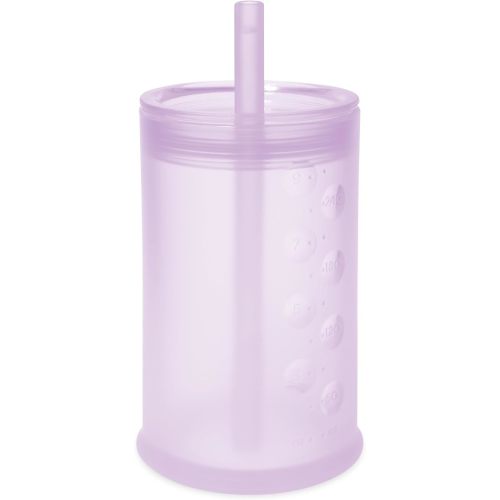 Olababy Silicone Straw Sippy Cup for Toddlers 1-3, Unbreakable, Lilac 9oz