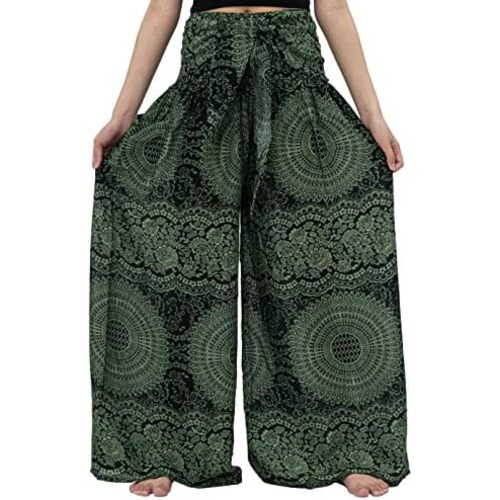 B BANGKOK PANTS Women's Boho Palazzo Pants Yoga Wide Leg Pants
