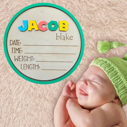 Super Mario Baby Announcement Sign: Personalized Nursery Plaque