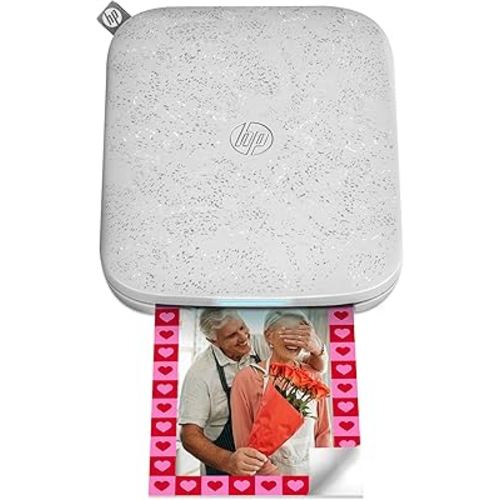 HP Sprocket Portable 2x3 Instant Photo Printer (Luna Pearl) Print Pictures on Zink Sticky-Backed Paper from Your iOS & Android Device.