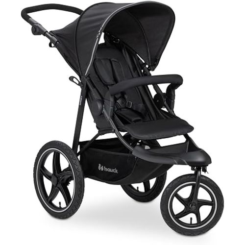 hauck 3-Wheel All Terrain Stroller with Raincover, XL Pneumatic Air Wheels, Mesh Window, and Height-Adjustable Handle, UPF 50+ - from Birth up to 48.5lbs