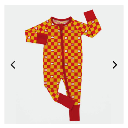 Checkered Chiefs - Bamboo Zippy Romper