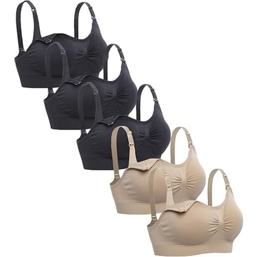 Womens Seamless Nursing Bra Sleeping Maternity Bralette for Breastfeeding Pack of 3