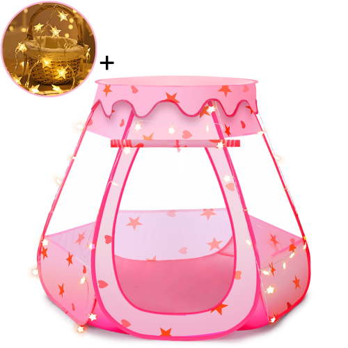 Wilwolfer Baby Ball Pit for 1-3 Year Toddler Kids Tent with Star Lights, Girls Birthday Gifts Indoor Outdoor
