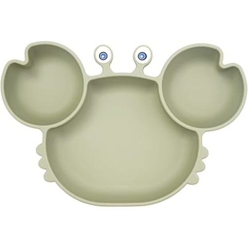 Silicone Suction Plate for Toddlers - Self Feeding Training Divided Plate Dish and Bowl for Baby and Toddler, Fits for Most Highchairs Trays, BPA Free Microwave Dishwasher Safe