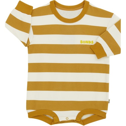 Bonds Baby Stripe Soft Threads Slouchy Bodysuit - Mustard