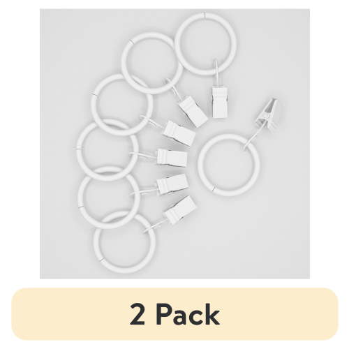 (2 pack) Mainstays 1" White Curtain Clip Rings (7 pack)