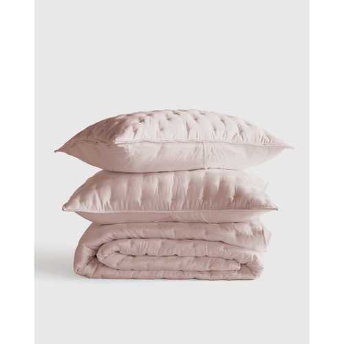 Organic Bamboo Viscose Quilt Set in Soft Blush