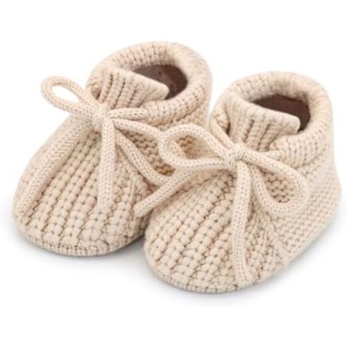 Baby Girl Booties Newborn Knit Crib Shoes Infant Bunny Booties New Born Boy First Walking Shoes Cozy Warm